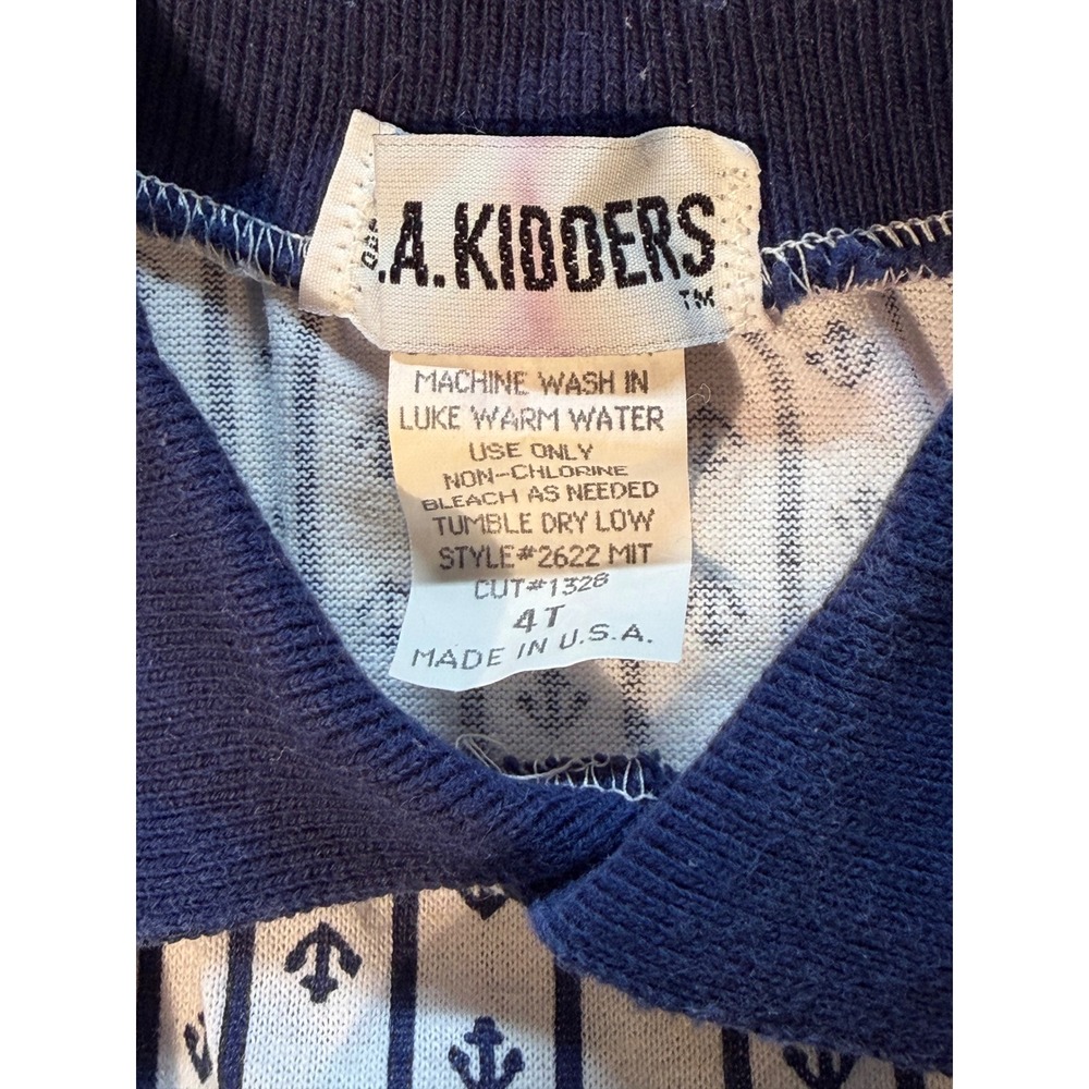 Y2K L.A. Kidders Boys Vintage 3 Piece Nautical Set Cardigan Polo Pants Navy 4T - Picture 14 of 14